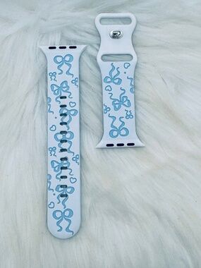 Berry Blue Bow Design Apple Watch Bands in 38mm 40mm 41mm